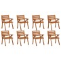 Gartenstühle 8 Stück aus massivem Teakholz mit Kissen von vidaXL, Gartenstühle - Ref: Foro24-3075215, Preis: 774,85 €, Rabatt: %