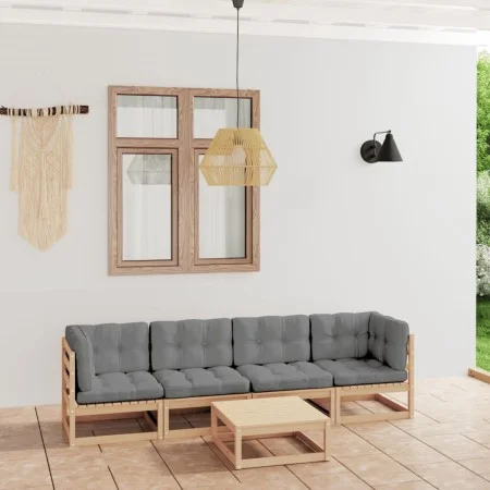 5-piece garden furniture set with solid pine wood cushions by vidaXL, Garden sets - Ref: Foro24-3076414, Price: 429,93 €, Dis...