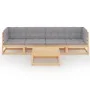 5-piece garden furniture set with solid pine wood cushions by vidaXL, Garden sets - Ref: Foro24-3076414, Price: 429,93 €, Dis...