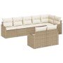 Conjunto de sofá de jardín 8 pcs Beige y blanco Poliratán en Conjuntos de jardín | Comprar online en Foro24