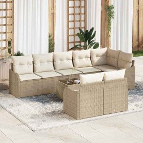 Conjunto de sofá de jardín 9 pcs Beige y ratán sintético en Conjuntos de jardín | Comprar online en Foro24