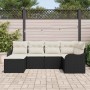 Conjunto de sofá de jardín 6 pcs Negro y Poliratán