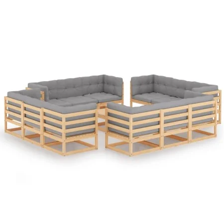 Juego de muebles de jardín 13 pzas y cojines madera pino maciza de vidaXL, Conjuntos de jardín - Ref: Foro24-3076344, Precio:...