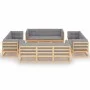 Juego de muebles de jardín 13 pzas y cojines madera pino maciza de vidaXL, Conjuntos de jardín - Ref: Foro24-3076344, Precio:...