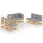 Juego de muebles de jardín 6 pzas y cojines madera pino maciza de vidaXL, Conjuntos de jardín - Ref: Foro24-3076459, Precio: ...