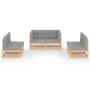 Juego de muebles de jardín 6 pzas y cojines madera pino maciza de vidaXL, Conjuntos de jardín - Ref: Foro24-3076459, Precio: ...