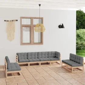 Gartenmöbel 8-teilig mit Kissen aus massivem Kiefernholz von vidaXL, Gartensets - Ref: Foro24-3076479, Preis: 812,47 €, Rabat...