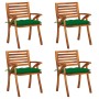 Garden chairs with cushions, 4 units, solid acacia wood. by vidaXL, Garden chairs - Ref: Foro24-3075194, Price: 503,00 €, Dis...