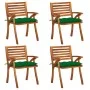 Garden chairs with cushions, 4 units, solid acacia wood. by vidaXL, Garden chairs - Ref: Foro24-3075194, Price: 412,69 €, Dis...