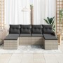 Conjunto de sofá de jardín con cojín 6 pcs Gris claro Poliratán