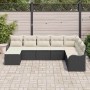 Conjunto de sofá de jardín 8 pcs Negro y Poliratán