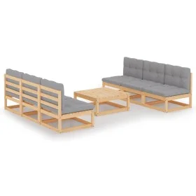 7-piece garden furniture set with solid pine wood cushions by vidaXL, Garden sets - Ref: Foro24-3076364, Price: 647,04 €, Dis...