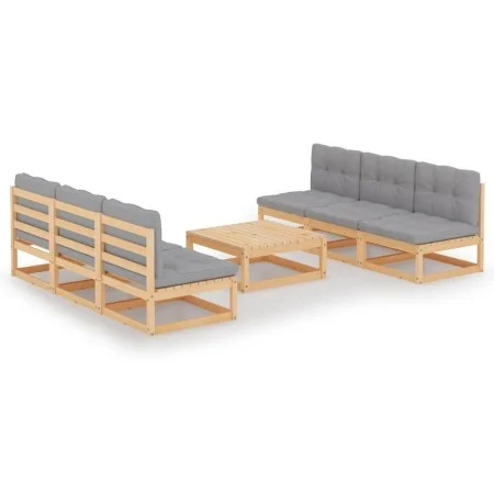 7-piece garden furniture set with solid pine wood cushions by vidaXL, Garden sets - Ref: Foro24-3076364, Price: 648,32 €, Dis...