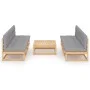 7-piece garden furniture set with solid pine wood cushions by vidaXL, Garden sets - Ref: Foro24-3076364, Price: 648,32 €, Dis...