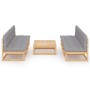 7-teiliges Gartenmöbel-Set mit Kissen aus massivem Kiefernholz von vidaXL, Gartensets - Ref: Foro24-3076364, Preis: 658,22 €,...