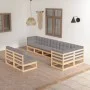 8 Stk. Gartenmöbel und Kissen aus massivem Zirbenholz von vidaXL, Gartensets - Ref: Foro24-3076664, Preis: 780,66 €, Rabatt: %