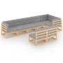 8 Stk. Gartenmöbel und Kissen aus massivem Zirbenholz von vidaXL, Gartensets - Ref: Foro24-3076664, Preis: 780,66 €, Rabatt: %