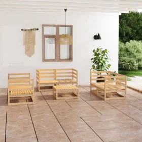 Gartenmöbel-Set 7-teilig aus massivem Kiefernholz von vidaXL, Gartensets - Ref: Foro24-3075444, Preis: 332,06 €, Rabatt: %