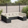 Conjunto de sofá de jardín 9 pcs Negro, Poliratán