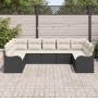 Conjunto de sofá de jardín 9 pcs Negro, Poliratán