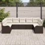 Conjunto de sofá de jardín 9 pcs Marrón y Poliratán