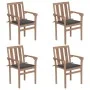 Stackable garden chairs 4 pcs solid teak wood with cushions by vidaXL, Garden chairs - Ref: Foro24-3073379, Price: 503,14 €, ...