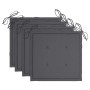 Stapelbare Gartenstühle 4 Stück aus massivem Teakholz mit Kissen von vidaXL, Gartenstühle - Ref: Foro24-3073379, Preis: 513,6...