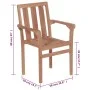 Sillas de jardín apilables 4 uds madera maciza teca con cojines de vidaXL, Sillas de jardín - Ref: Foro24-3073379, Precio: 50...