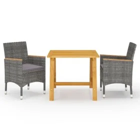 Gray 3-Piece Garden Dining Set by vidaXL, Garden sets - Ref: Foro24-3068688, Price: 241,42 €, Discount: %