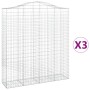 Gabion baskets 3 pcs arch shape iron 200x50x220/240 cm by vidaXL, Pots and planters - Ref: Foro24-3145767, Price: 484,35 €, D...