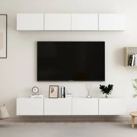 TV furniture 4 pcs engineered wood white 100x30x30 cm by vidaXL, TV Furniture - Ref: Foro24-3074452, Price: 238,44 €, Discoun...