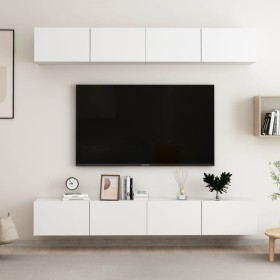 TV-Möbel 4-tlg. Holzwerkstoff weiß 100x30x30 cm von vidaXL, TV-Möbel - Ref: Foro24-3074452, Preis: 216,29 €, Rabatt: %