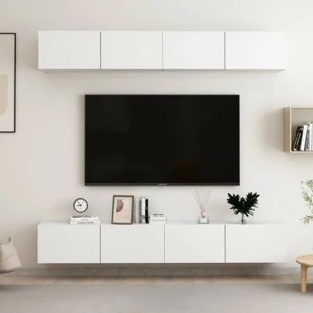 TV-Möbel 4-tlg. Holzwerkstoff weiß 100x30x30 cm von vidaXL, TV-Möbel - Ref: Foro24-3074452, Preis: 238,44 €, Rabatt: %