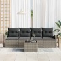 Conjunto de sofá de jardín con cojín 5 pcs Gris 55 x 55 x 37 cm