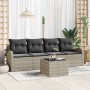 Conjunto de sofá de jardín 5 pcs Gris Claro y Gris Oscuro