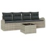 Conjunto de sofá de jardín 5 pcs Gris Claro y Gris Oscuro