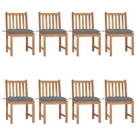 Gartenstühle 8 Einheiten aus massivem Teakholz mit Kissen von vidaXL, Gartenstühle - Ref: Foro24-3073158, Preis: 892,01 €, Ra...