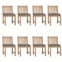 Gartenstühle 8 Einheiten aus massivem Teakholz mit Kissen von vidaXL, Gartenstühle - Ref: Foro24-3073158, Preis: 892,01 €, Ra...