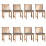 Gartenstühle 8 Einheiten aus massivem Teakholz mit Kissen von vidaXL, Gartenstühle - Ref: Foro24-3073158, Preis: 916,39 €, Ra...