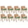 Gartenstühle 8 Stk. massives Teakholz mit Kissen von vidaXL, Gartenstühle - Ref: Foro24-3075206, Preis: 716,97 €, Rabatt: %