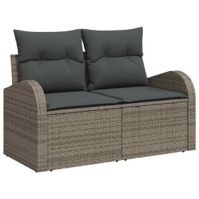 Conjunto de sofá de jardín con cojín 6 pcs Gris 55 x 55 x 37 cm