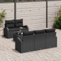 Conjunto de sofá de jardín Manual 6 pcs Negro 55 x 55 x 37 cm