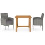 Juego de comedor para jardín 3 piezas gris de vidaXL, Conjuntos de jardín - Ref: Foro24-3068723, Precio: 208,20 €