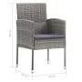 Juego de comedor para jardín 3 piezas gris de vidaXL, Conjuntos de jardín - Ref: Foro24-3068723, Precio: 205,34 €, Descuento: %