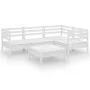 Gartenmöbel-Set 5-teilig aus massivem weißem Kiefernholz von vidaXL, Gartensets - Ref: Foro24-3082693, Preis: 257,49 €, Rabat...