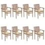Stackable garden chairs 8 pcs solid teak wood with cushions by vidaXL, Garden chairs - Ref: Foro24-3073450, Price: 1,00 €, Di...
