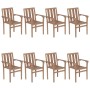Stapelbare Gartenstühle 8 Stück aus massivem Teakholz mit Kissen von vidaXL, Gartenstühle - Ref: Foro24-3073450, Preis: 1,00 ...