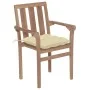 Stackable garden chairs 8 pcs solid teak wood with cushions by vidaXL, Garden chairs - Ref: Foro24-3073450, Price: 1,00 €, Di...