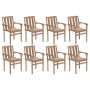 Stackable garden chairs 8 pcs solid teak wood with cushions by vidaXL, Garden chairs - Ref: Foro24-3073436, Price: 1,00 €, Di...