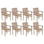 Stackable garden chairs 8 pcs solid teak wood with cushions by vidaXL, Garden chairs - Ref: Foro24-3073436, Price: 1,00 €, Di...